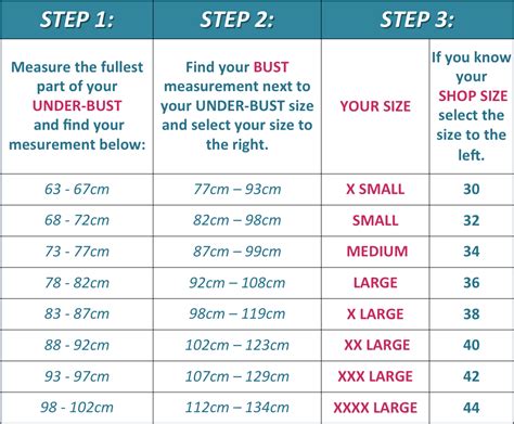 size chart for south africa